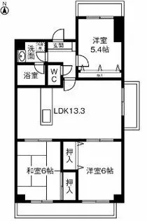 シャトーレ相原郷【302号室】の間取り