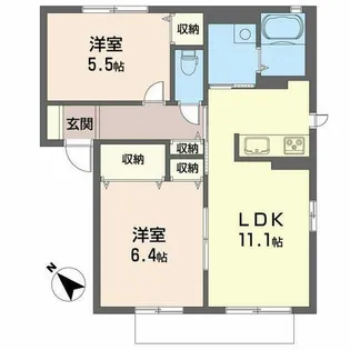 フォンテボヌールII【0105号室】の間取り