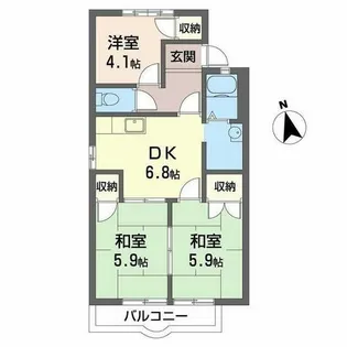 セフィラSAINO C【C103号室】の間取り