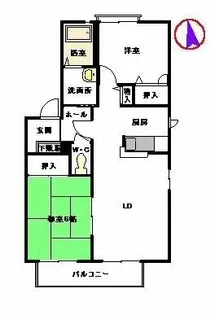 グラシューM II【B0201号室】の間取り
