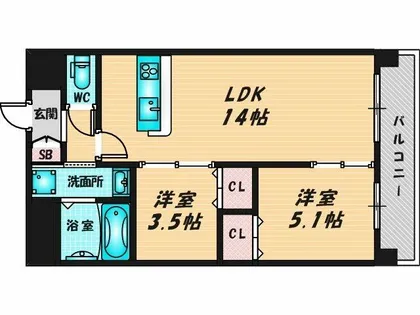グランマーレ小路駅前【2階】の間取り