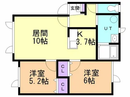 コーポオアシス6【203号室】の間取り