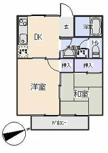 ハウスエイト【2-C号室】の間取り