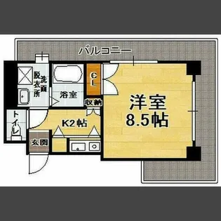 エステート・モア天神AXIS【8階】の間取り