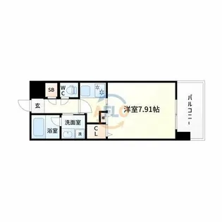 グランシス江坂【8階】の間取り