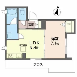 エムズ・シャーメゾン北梅田【0101号室】の間取り
