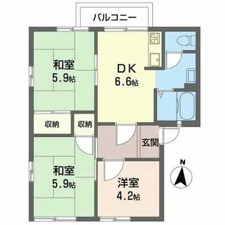 フレグランスロゼ【0201号室】の間取り