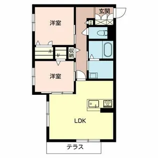 シャーメゾン秋月の杜【0102号室】の間取り