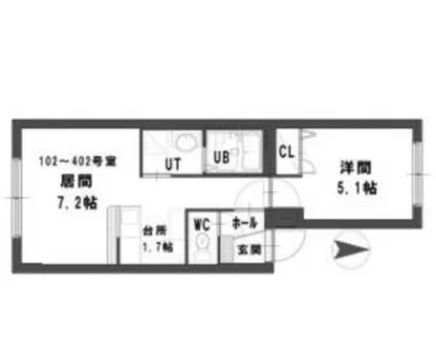 フィオーレミニ大通【1階】の間取り