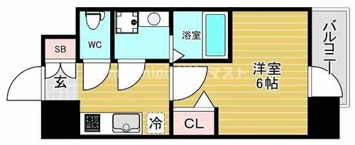 エスリード難波ALLURE【504号室】の間取り