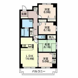 三渓ヒルズ【2階】の間取り