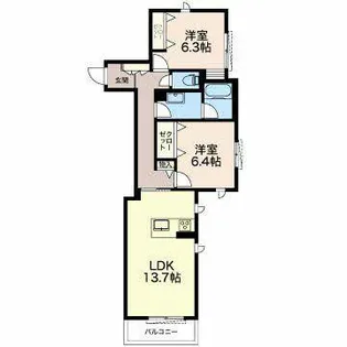 Cortile【0301号室】の間取り