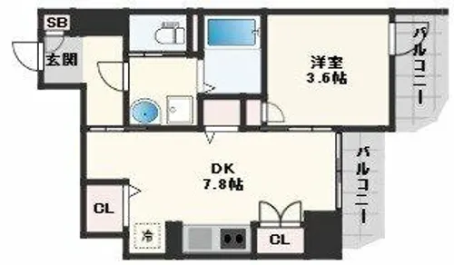 ALZA北浜【404号室】の間取り