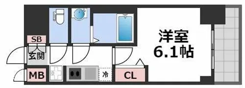 プレサンス松屋町ヴィゴラス【2階】の間取り