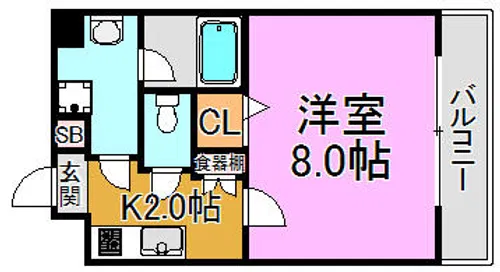 カーサセレノⅡ【6階】の間取り