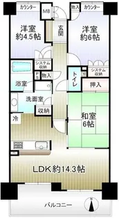パークシティ泉ヶ丘【4階】の間取り