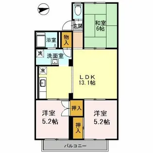 東和ハイツ【2階】の間取り