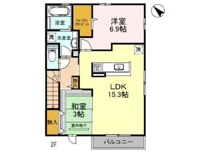 エレスチャルⅡ小野原【2階】の間取り