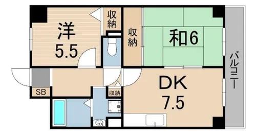 ルキア武庫川【5階】の間取り