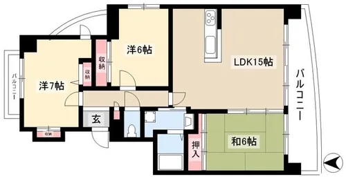 グランドール雅【6階】の間取り