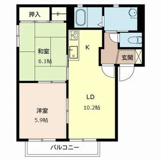 グリーンハイツ【0201号室】の間取り