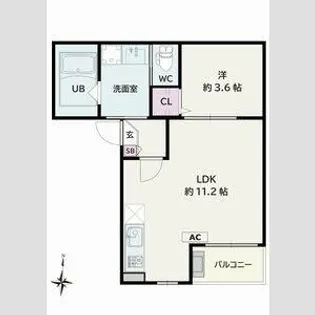 Jack higashinakajimaⅠ【101号室】の間取り