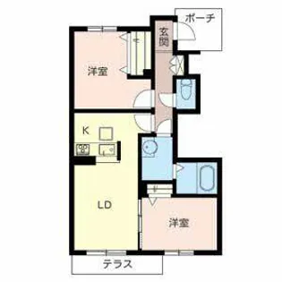 Casa di otto 富木【0102号室】の間取り