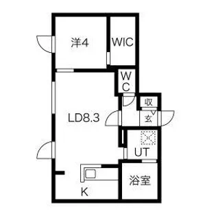 イクス北円山【4階】の間取り