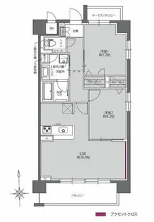 ヴァンベール江坂公園【11階】の間取り