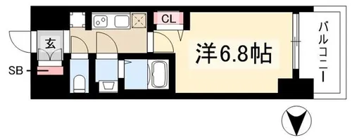 プレサンス名古屋駅ゲート【4階】の間取り