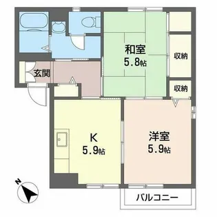ディアス 柴原口【B201号室】の間取り