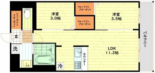 アーバネックス中崎町Ⅱ【5階】の間取り