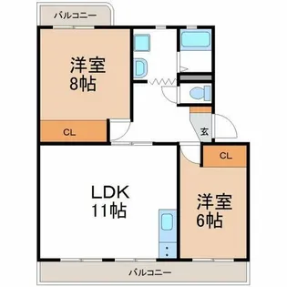 ファーストシティ市川【3階】の間取り