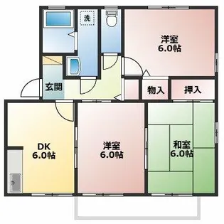 ジュセル稲木【2階】の間取り