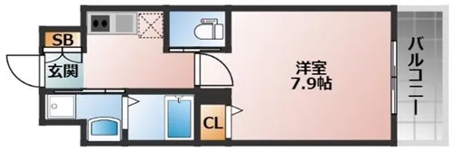 リヴィアス難波ルノン【5階】の間取り