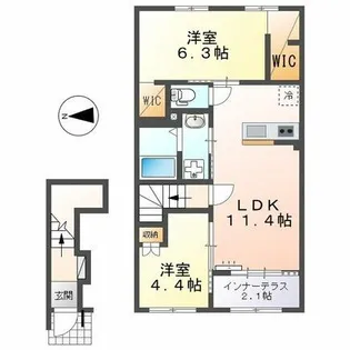 ユニバース【2階】の間取り