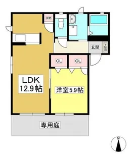 アドミラブールC棟【1階】の間取り
