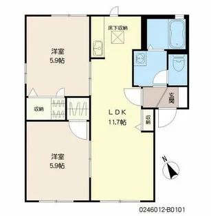 ノールカトレア B棟【1階】の間取り