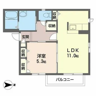 アガーペかなはし【0207号室】の間取り
