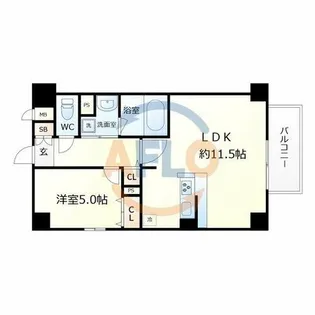 カーサヴェルデ東小橋【7階】の間取り