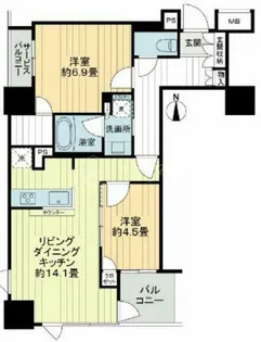プレサンスレジェンド堺筋本町タワー【3階】の間取り