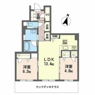 Bell Wood 箕面如意谷【0108号室】の間取り