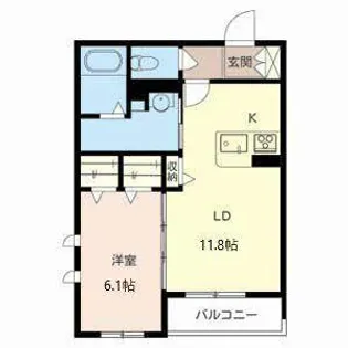 シャーメゾン服部天神【0203号室】の間取り