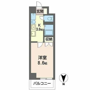 ヴィアーレ四条大宮【0203号室】の間取り