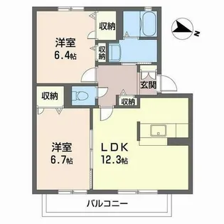 J.モンテメゾン【0202号室】の間取り