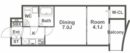 ミュプレ北浜EAST【1304号室】の間取り