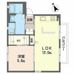 オオスミハイツIII【A101号室】の間取り