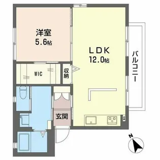オオスミハイツIII【A102号室】の間取り