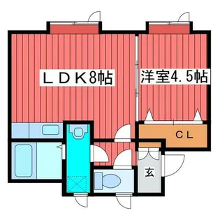 キャッスル福住2【2階】の間取り