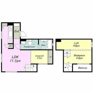 WhiteHillsWest【1階】の間取り